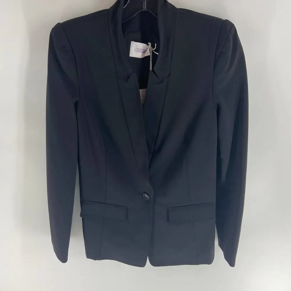 Violet black structured puff sleeve blazer Womens IT 40 US 6 NWT - Picture 7 of 7